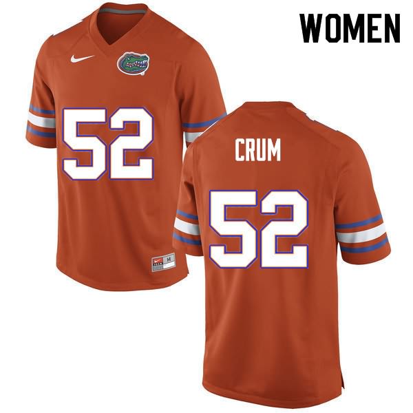 Women's NCAA Florida Gators Quaylin Crum #52 Stitched Authentic Nike Orange College Football Jersey FXM3365HP